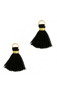 Ibiza style Tassel 1.5cm Gold-black